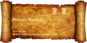 Matus Margit névjegykártya